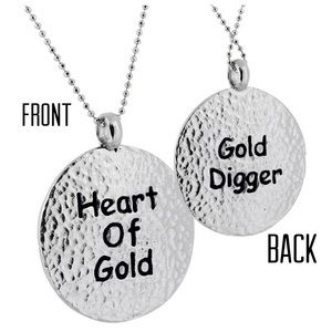Hammered “Heart of Gold”/“Gold Digger”Necklace,NWT